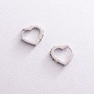 Срібні сережки "Сердечки" з фіанітами OR111590 от ювелирного магазина Оникс - 2