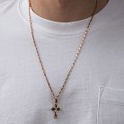 Православный крест "Распятие. Спаси и Сохрани" (эмаль, фианиты) 270054Е от ювелирного магазина Оникс - 1