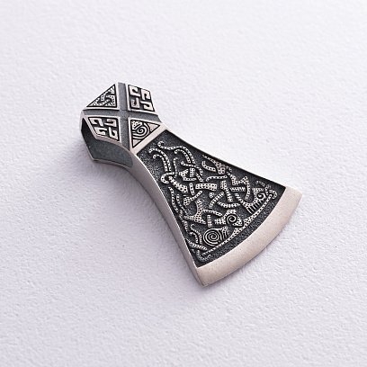 Срібний кулон "Подвійна сокира" 7045 №9