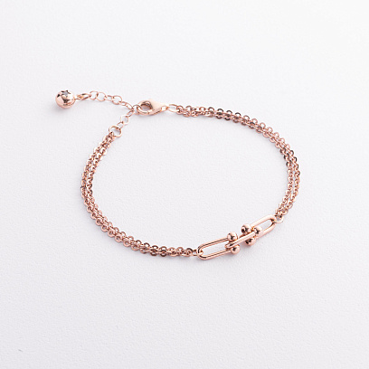 Браслет "Фантазія" у червоному золоті б05797