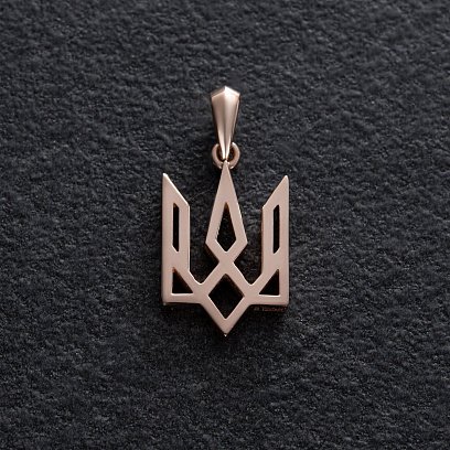 Підвіска "Герб України - Тризуб" у червоному золоті п03722 №3