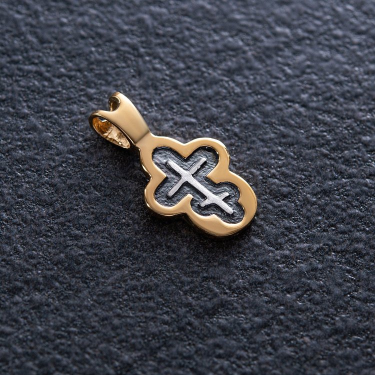 Срібний хрестик православний з позолотою 131768 від ювелірного магазину Онікс - 11