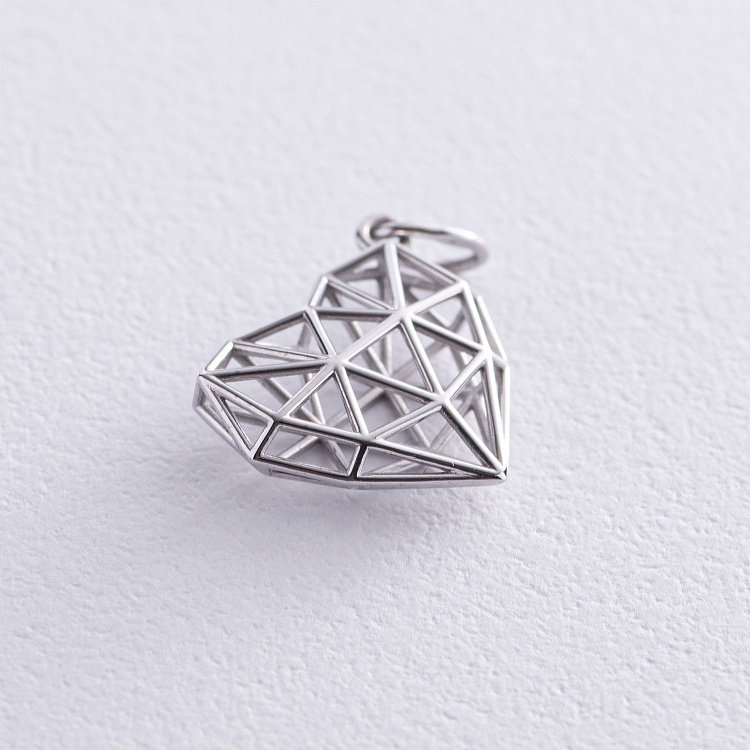 Кулон "Сердце" в белом золоте 11261100 от ювелирного магазина Оникс