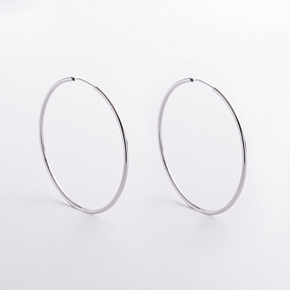 Серьги - кольца в серебре 123520 №2