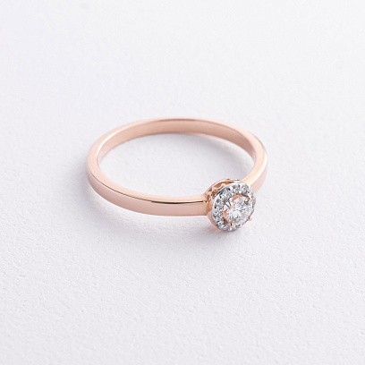 Золота каблучка з діамантами 12659аг №5