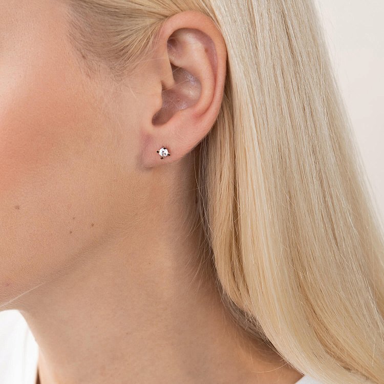 Золоті сережки - пусети з фіанітами с06062 від ювелірного магазину Онікс - 1