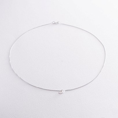 Колье "Сердечки" в белом золоте (фианит) кол01826 №3