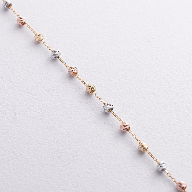 Браслет "Шарики" в желтом золоте б05516 от ювелирного магазина Оникс - 1