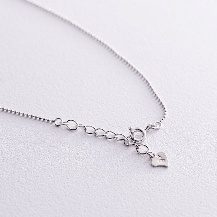 Патріотичне кольє у сріблі (блакитні та жовті фіаніти) 181265 від ювелірного магазину Онікс - 4