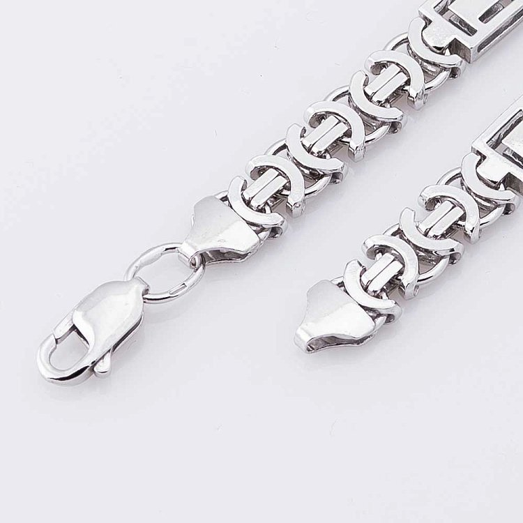 Серебряная родированная цепочка плетение Евро Версаче Р011702 от ювелирного магазина Оникс - 1