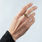 Каблучка "Конюшина" в жовтому золоті к08067 от ювелирного магазина Оникс - 3