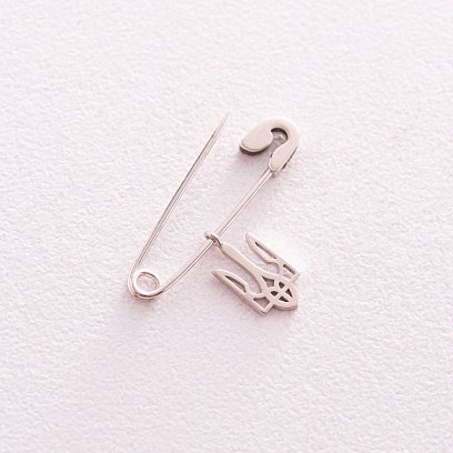 Серебряная булавка "Герб Украины - Тризуб" 21055 №3