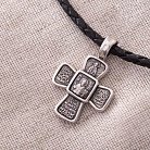 Православний срібний хрест "Розп'яття. Святий Миколай" (чорніння)  132493 от ювелирного магазина Оникс - 7