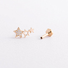 Одиночна золота сережка для хелікса "Зірочки" (діаманти) сб0684ca от ювелирного магазина Оникс - 1