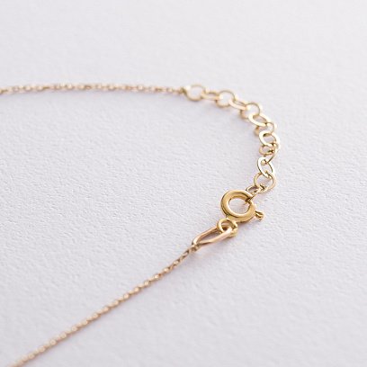 Жіноче кольє з жовтого золота (фіаніт) кол00600 №5