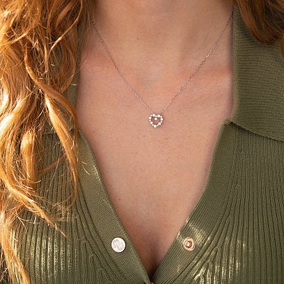 Золотое колье "Сердечко" с бриллиантами колб0081cha №6