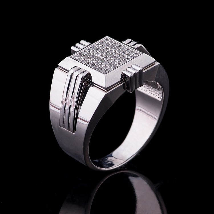 Каблучка з фіанітами 111119 - 1 Каблучка з фіанітами 111119 від ювелірного магазину Онікс - 1