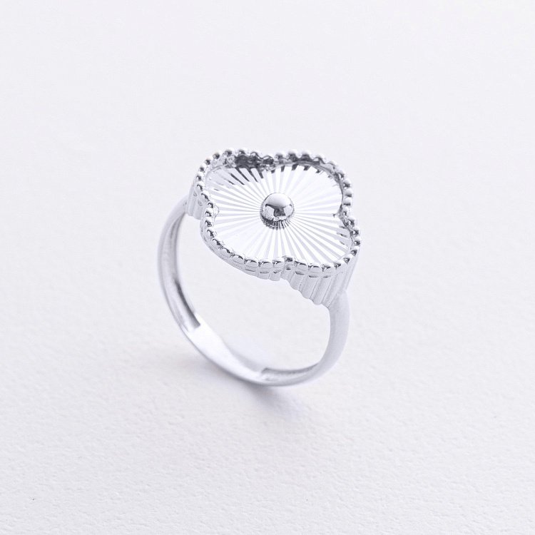 Кольцо "Клевер" в белом золоте к08208 от ювелирного магазина Оникс - 1