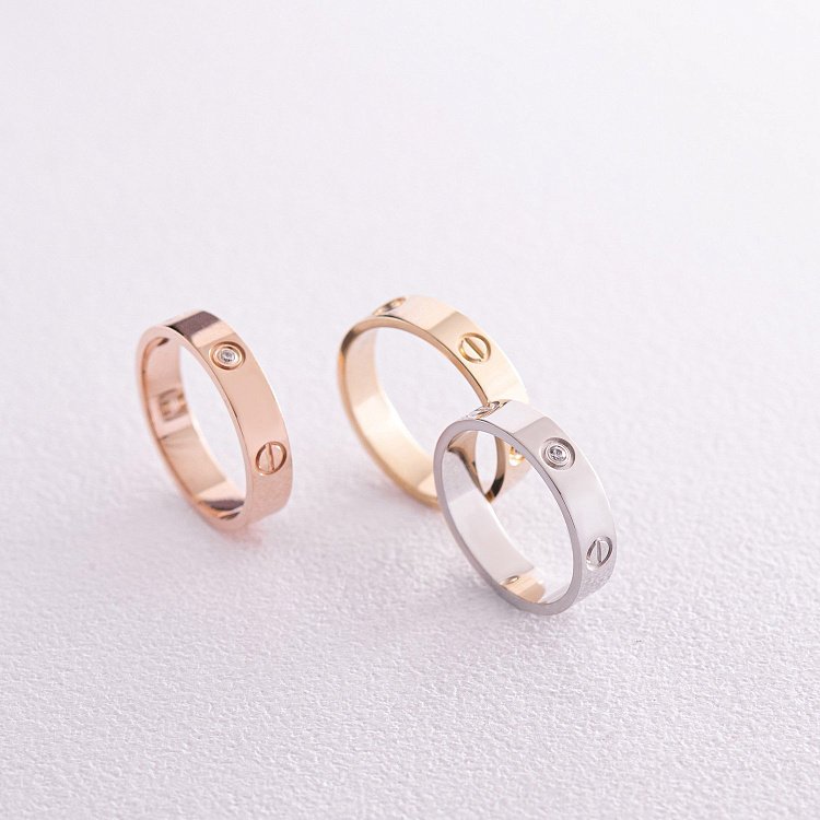 Кольцо "Love" в красном золоте (фианиты) к07164 от ювелирного магазина Оникс - 7