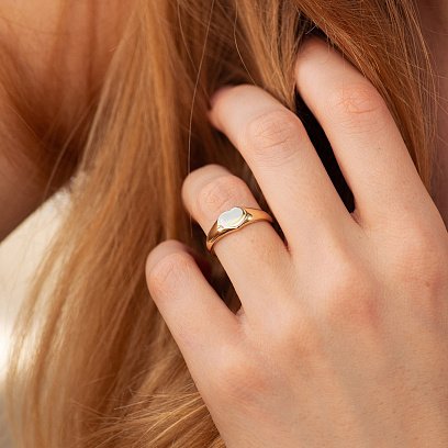 Каблучка "Сердечко" в жовтому золоті к08164 №2