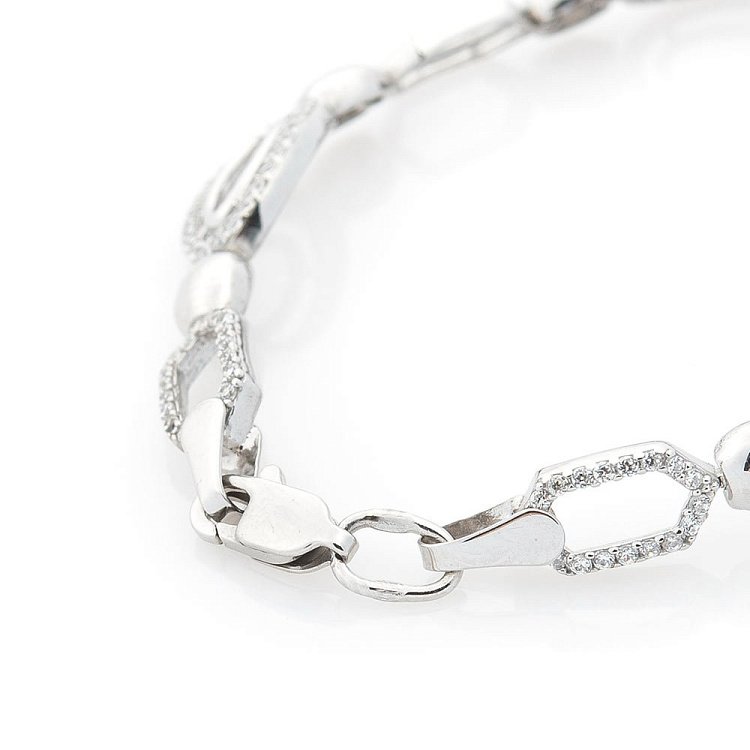 Серебряный браслет с фианитами 14772 от ювелирного магазина Оникс - 2