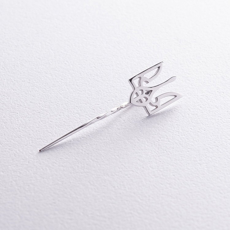 Золотая заколка "Герб Украины - Тризуб" зак00343 от ювелирного магазина Оникс - 5