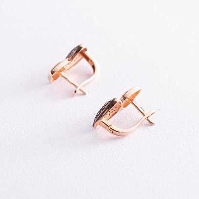 Золоті сережки з фіанітами ﻿ с05112 №5