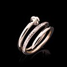 Золотое кольцо "Гвоздик" с фианитами к03741 от ювелирного магазина Оникс