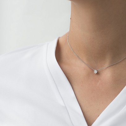 Золоте кольє з діамантом колб0029ca №2