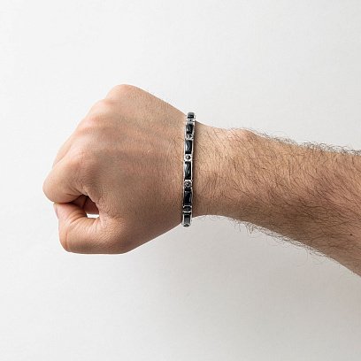 Мужской браслет из серебра и керамики ZANCAN KXB047-N №2