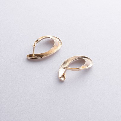 Серьги "Капельки" в желтом золоте с08895 №3