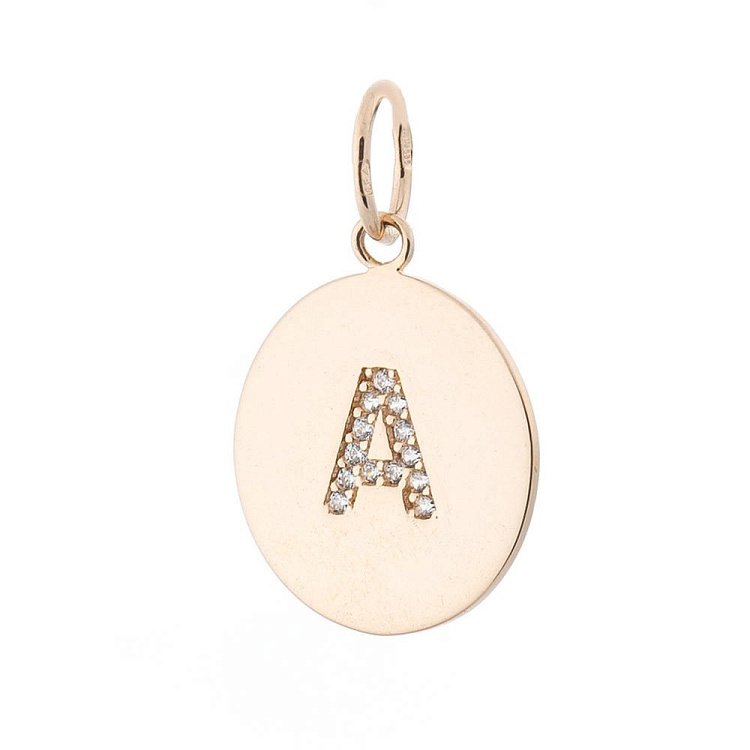 Золота підвіска з літерою "А" (фіаніти) п01546а від ювелірного магазину Онікс