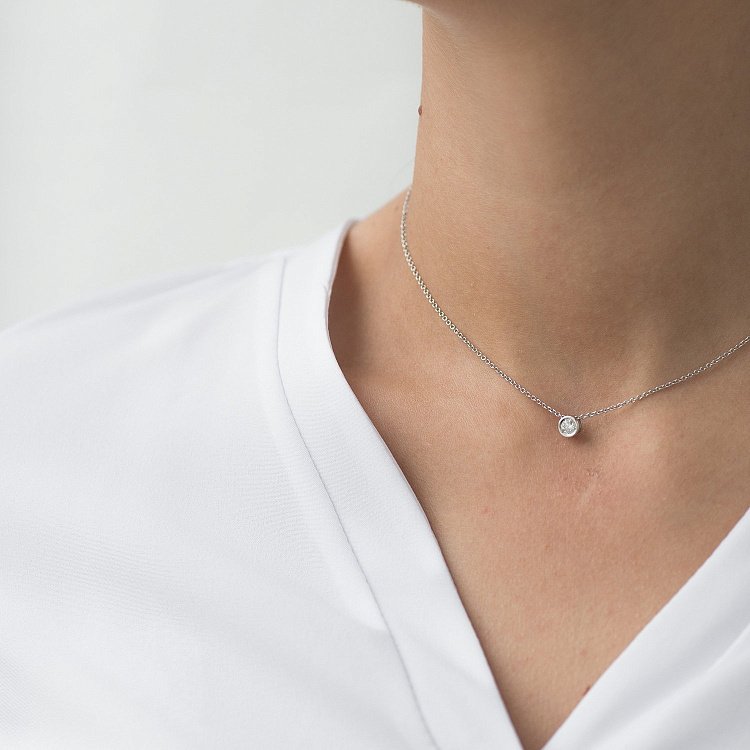 Золоте кольє з діамантом колб0029ca від ювелірного магазину Онікс - 1