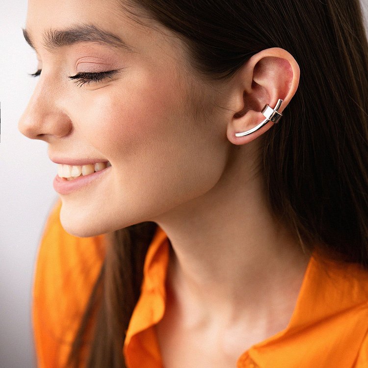 Серебряная каффа "Прикосновение" (на левое ушко) 122913л от ювелирного магазина Оникс - 5