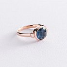 Золотое кольцо (синий фианит) к06832 от ювелирного магазина Оникс - 2