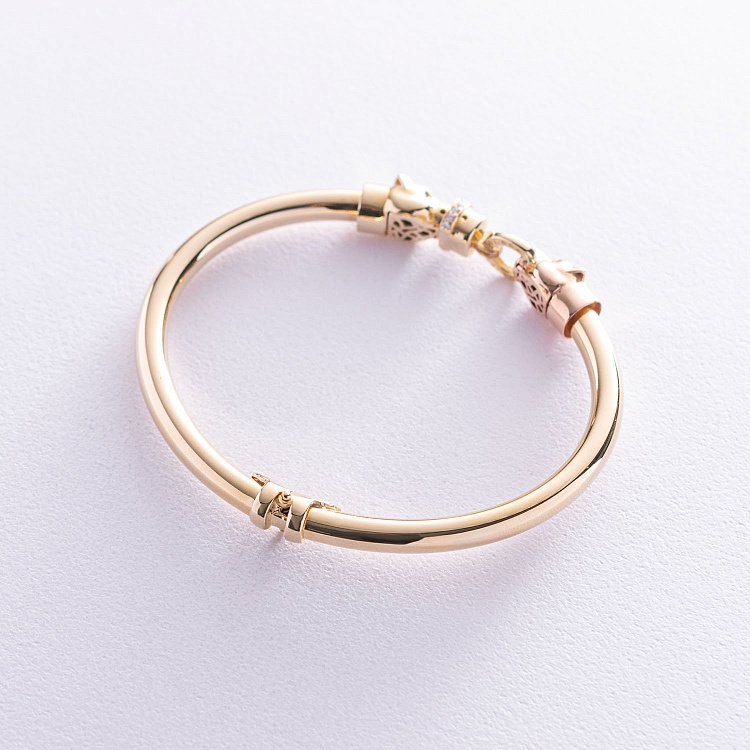 Золотий браслет "Пантера" (фіаніти) ﻿ б04303 від ювелірного магазину Онікс - 3