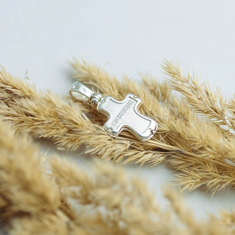 Срібний хрестик з емаллю 132701 від ювелірного магазину Онікс - 7