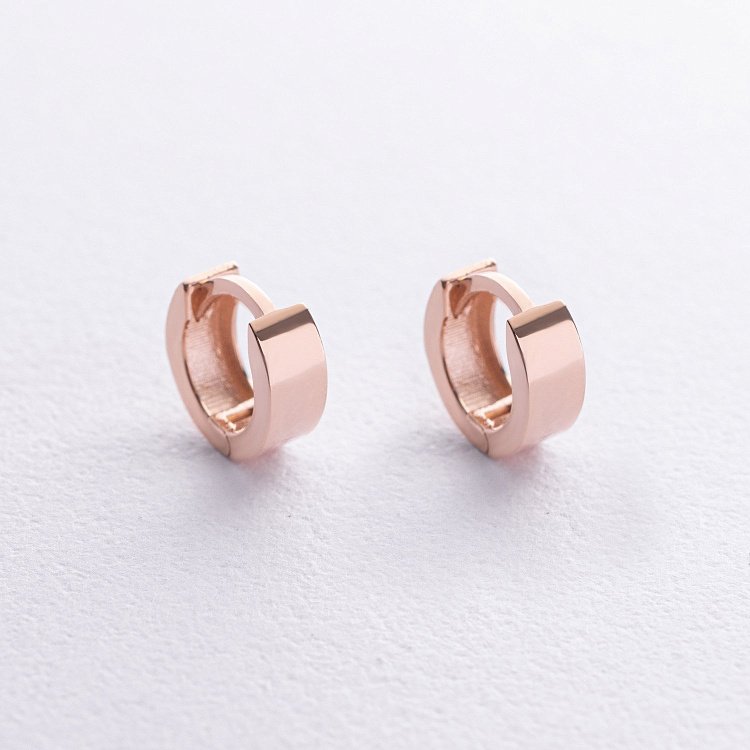 Серьги - кольца в красном золоте mini с08821 от ювелирного магазина Оникс