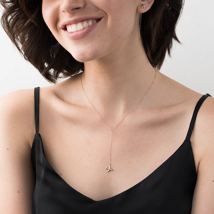 Золотое колье "Самолетик" кол01485 от ювелирного магазина Оникс - 3