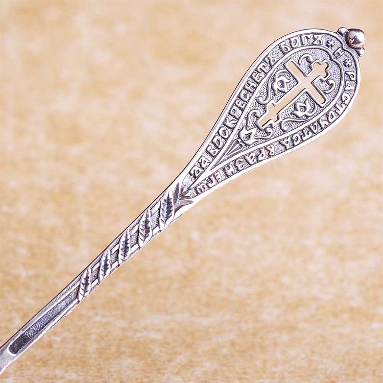 Срібна ложка "Хрестик" 24014 від ювелірного магазину Онікс - 3