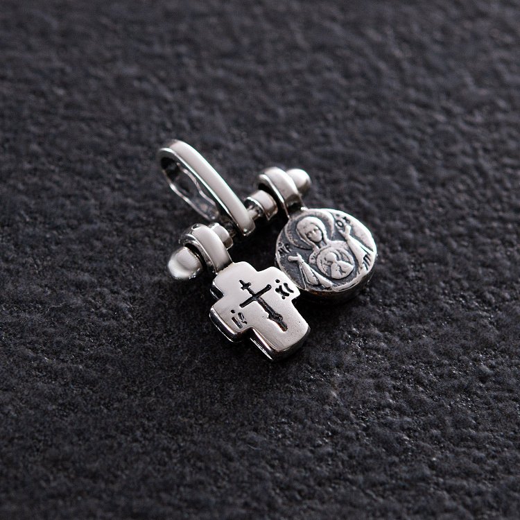 Серебряная подвеска с Божьей Матерью (чернение) 132883 от ювелирного магазина Оникс