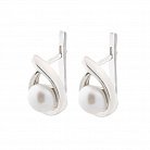 Срібні сережки з культ. прісн. перлами 121647 от ювелирного магазина Оникс - 1