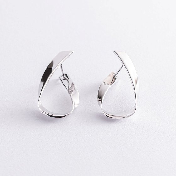Серьги на английской застежке (белое золото) с07531 №3