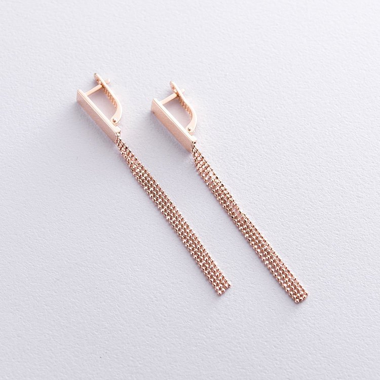 Сережки "Лаконічність" в червоному золоті с06867 від ювелірного магазину Онікс