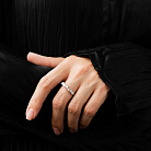 Золотое кольцо "Сердечки" с бриллиантами кб0649rc от ювелирного магазина Оникс - 1