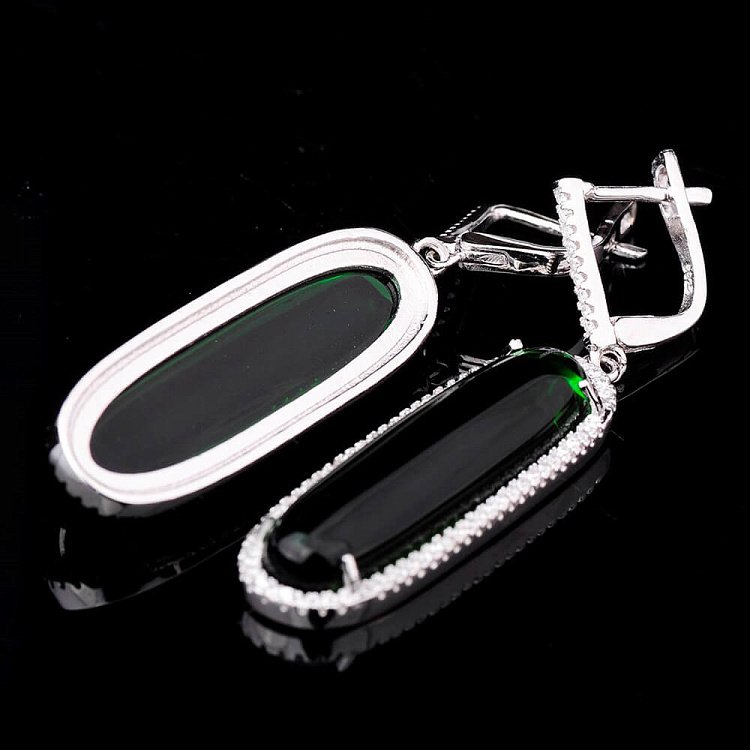 Срібні сережки з фіанітами 121507 від ювелірного магазину Онікс - 2