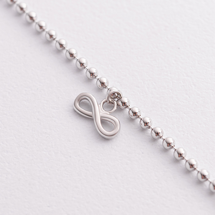 Срібний браслет "Безкінечність" на ногу 141794 від ювелірного магазину Онікс - 1