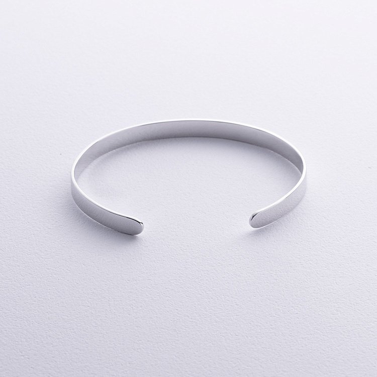 Жорсткий браслет у білому золоті (можливе гравіювання) б05412 від ювелірного магазину Онікс - 3