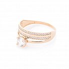 Золотое кольцо с фианитами к05747 от ювелирного магазина Оникс - 1
