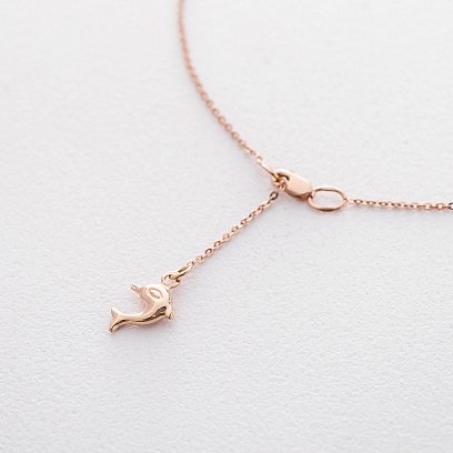 Золотой браслет на ногу "Дельфин" б03604 №2